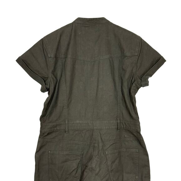 NEW Outerknown Jenson Jumpsuit Size L Black Utility Snap Button Short Sleeve - Picture 8 of 14